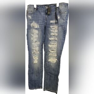 Torrid Premium Boyfriend Distressed Womens Jeans Size 18 Inseam 34